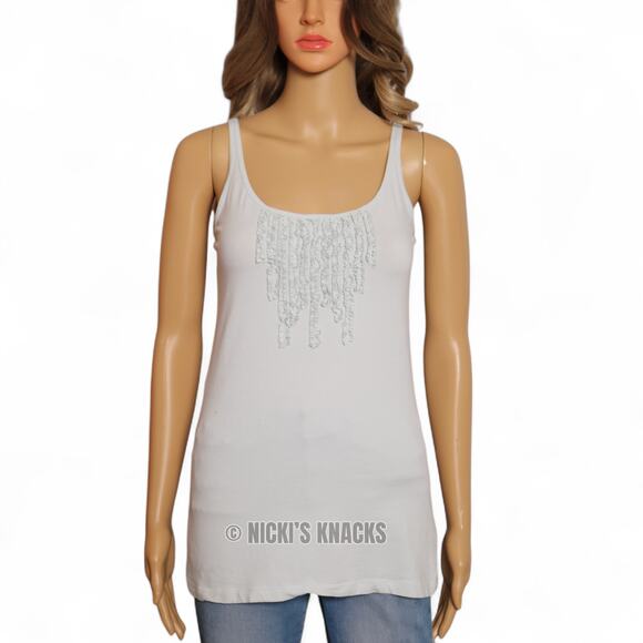 Eddie Bauer Ruffle Front Tank Top Light Blue Cotton Summer Cami Shirt Size M - Picture 2 of 8